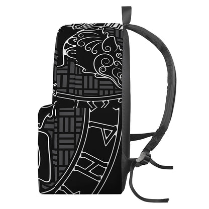 Mjolnir And Scandinavian Runes Print Backpack