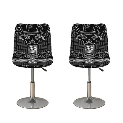 Mjolnir And Scandinavian Runes Print Bar Stool Covers