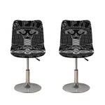 Mjolnir And Scandinavian Runes Print Bar Stool Covers