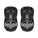 Mjolnir And Scandinavian Runes Print Bar Stool Covers