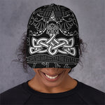 Mjolnir And Scandinavian Runes Print Baseball Cap