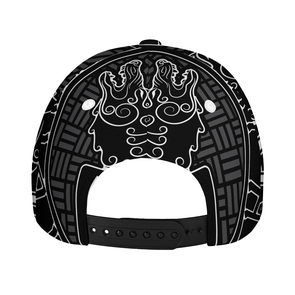 Mjolnir And Scandinavian Runes Print Baseball Cap