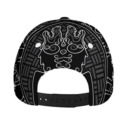 Mjolnir And Scandinavian Runes Print Baseball Cap