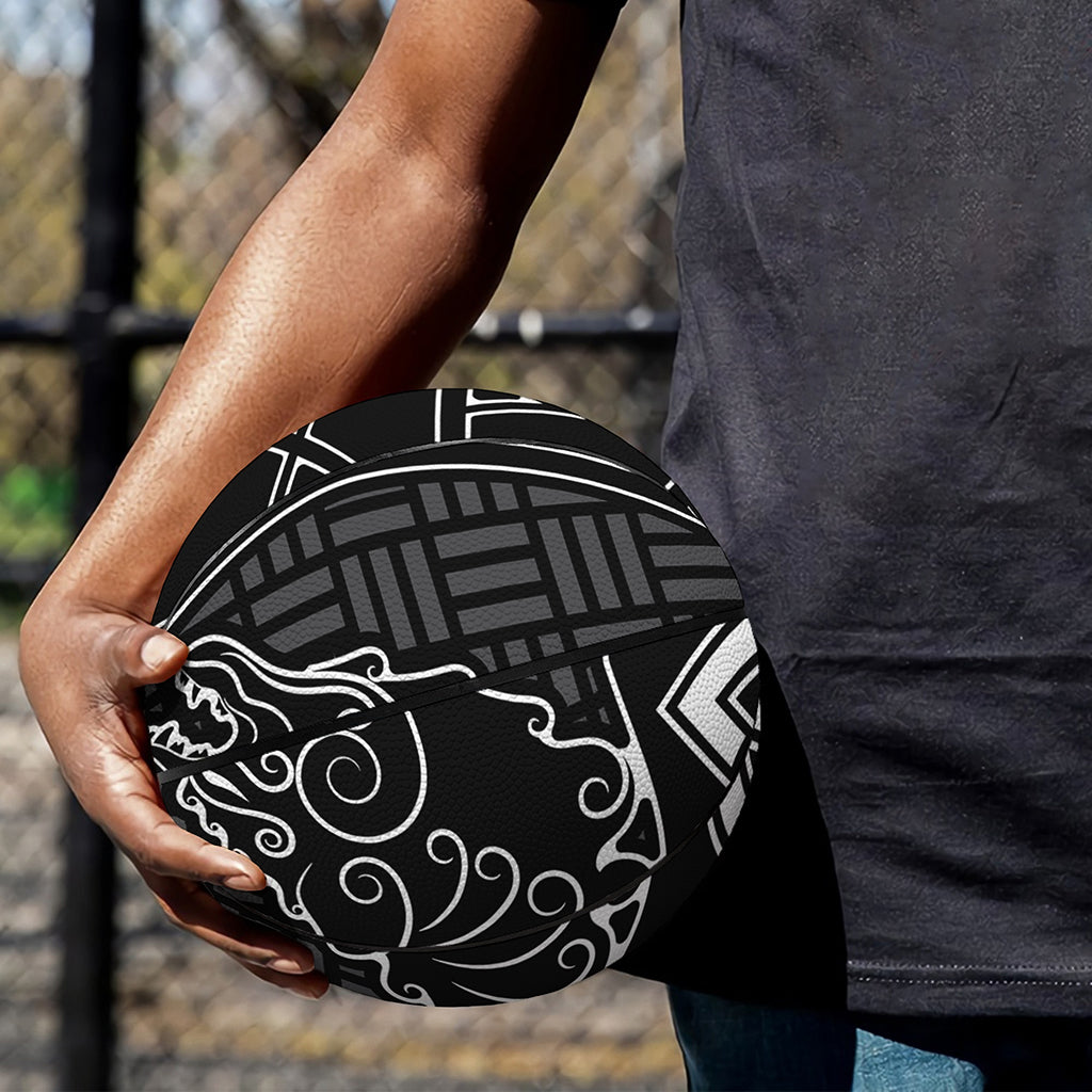 Mjolnir And Scandinavian Runes Print Basketball