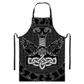 Mjolnir And Scandinavian Runes Print Bib Apron With Pocket