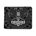 Mjolnir And Scandinavian Runes Print Bifold Wallet
