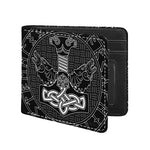 Mjolnir And Scandinavian Runes Print Bifold Wallet