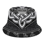 Mjolnir And Scandinavian Runes Print Bucket Hat