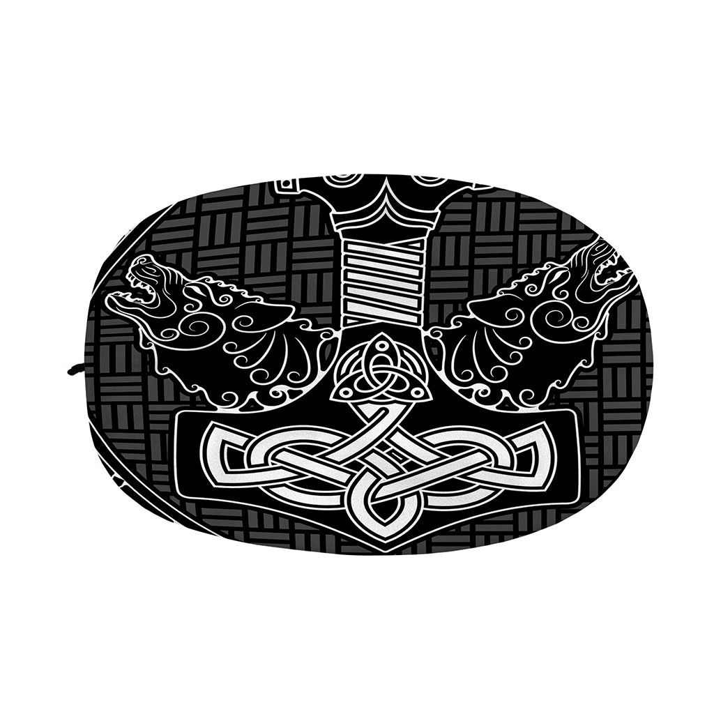 Mjolnir And Scandinavian Runes Print Car Side Mirror Covers