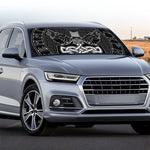 Mjolnir And Scandinavian Runes Print Car Windshield Sun Shade