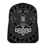 Mjolnir And Scandinavian Runes Print Casual Backpack