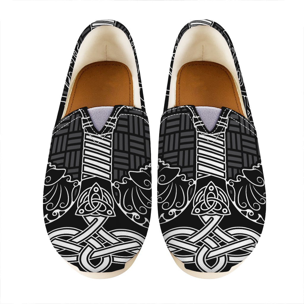 Mjolnir And Scandinavian Runes Print Casual Shoes