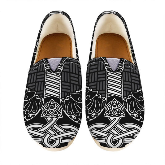 Mjolnir And Scandinavian Runes Print Casual Shoes