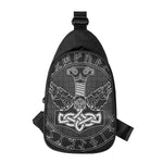 Mjolnir And Scandinavian Runes Print Chest Bag