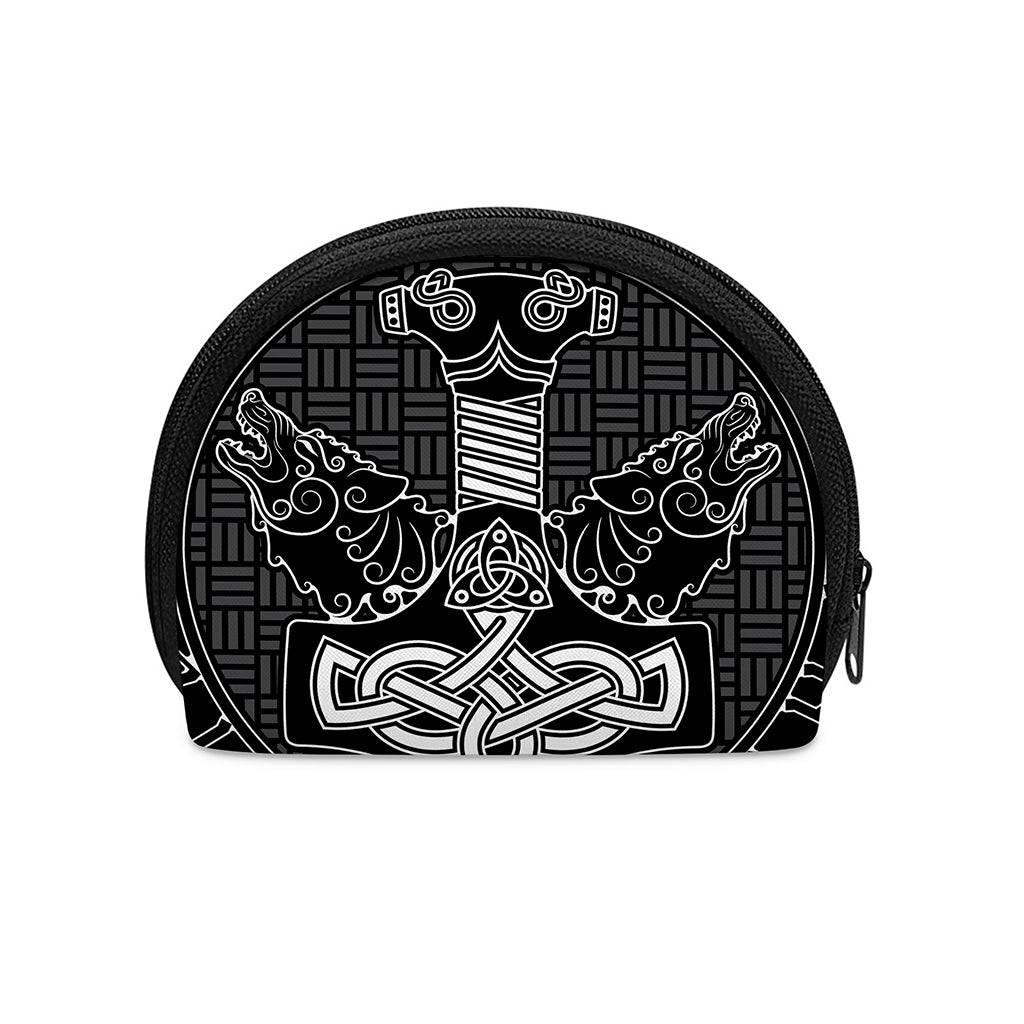 Mjolnir And Scandinavian Runes Print Coin Purse