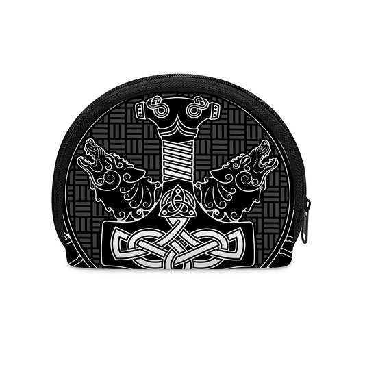 Mjolnir And Scandinavian Runes Print Coin Purse