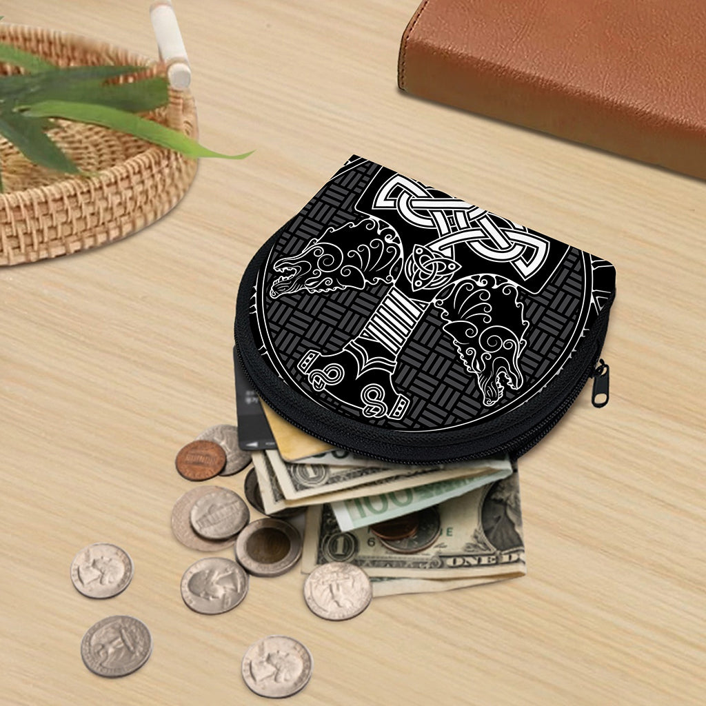 Mjolnir And Scandinavian Runes Print Coin Purse