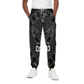 Mjolnir And Scandinavian Runes Print Cotton Sweatpants