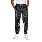Mjolnir And Scandinavian Runes Print Cotton Pants