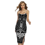 Mjolnir And Scandinavian Runes Print Cross Back Cami Dress