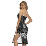 Mjolnir And Scandinavian Runes Print Cross Back Cami Dress