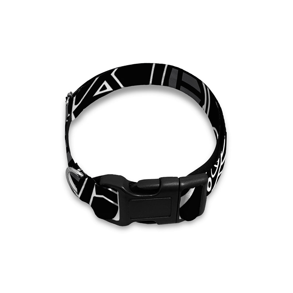 Mjolnir And Scandinavian Runes Print Dog Collar