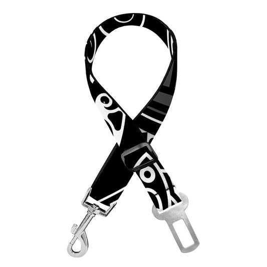 Mjolnir And Scandinavian Runes Print Dog Seat Belt