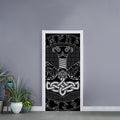 Mjolnir And Scandinavian Runes Print Door Sticker