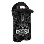 Mjolnir And Scandinavian Runes Print Double Neoprene Wine Tote