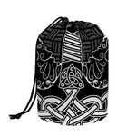 Mjolnir And Scandinavian Runes Print Drawstring Makeup Bag