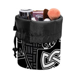 Mjolnir And Scandinavian Runes Print Drawstring Makeup Bag