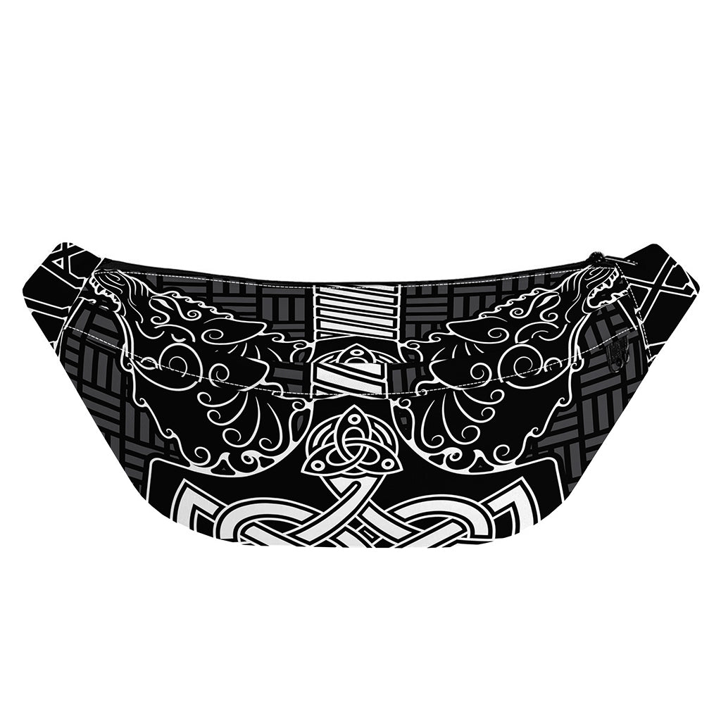 Mjolnir And Scandinavian Runes Print Fanny Pack