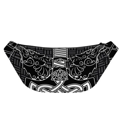 Mjolnir And Scandinavian Runes Print Fanny Pack