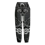 Mjolnir And Scandinavian Runes Print Fleece Lined Knit Pants