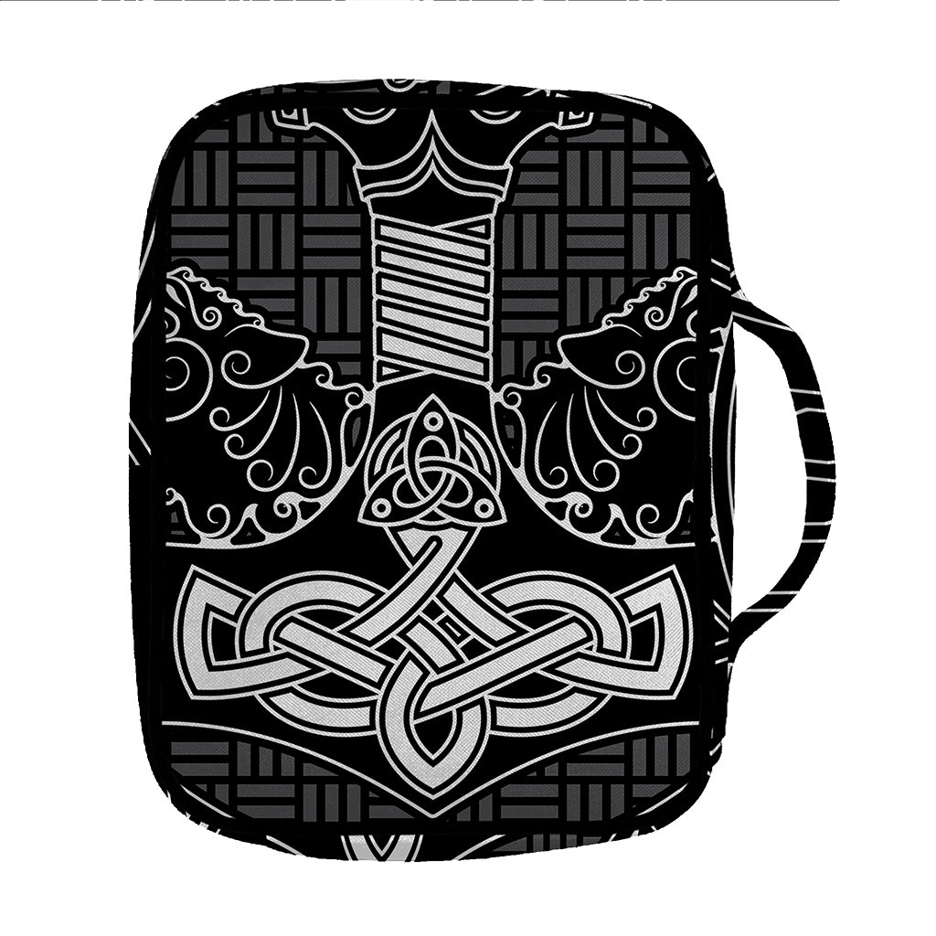 Mjolnir And Scandinavian Runes Print Front Pocket Bible Bag