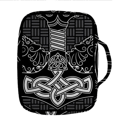 Mjolnir And Scandinavian Runes Print Front Pocket Bible Bag