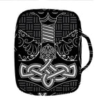 Mjolnir And Scandinavian Runes Print Front Pocket Bible Bag