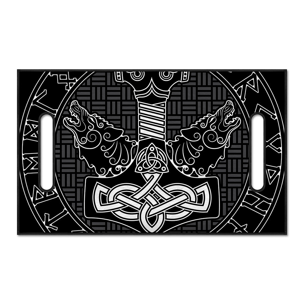 Mjolnir And Scandinavian Runes Print Golf Cart Seat Cover