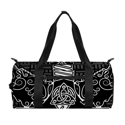 Mjolnir And Scandinavian Runes Print Gym Bag