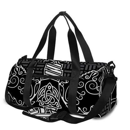 Mjolnir And Scandinavian Runes Print Gym Bag