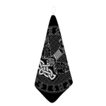 Mjolnir And Scandinavian Runes Print Hand Towel