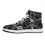 Mjolnir And Scandinavian Runes Print High Top Leather Sneakers
