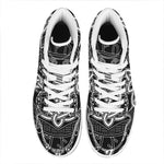 Mjolnir And Scandinavian Runes Print High Top Leather Sneakers
