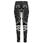 Mjolnir And Scandinavian Runes Print High-Waisted Pocket Leggings