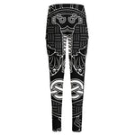 Mjolnir And Scandinavian Runes Print High-Waisted Pocket Leggings