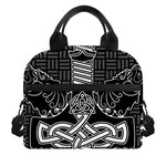 Mjolnir And Scandinavian Runes Print Insulated Lunch Bag