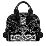 Mjolnir And Scandinavian Runes Print Insulated Lunch Bag