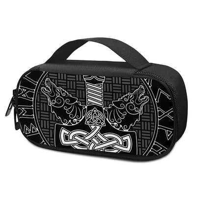 Mjolnir And Scandinavian Runes Print Insulin Cooler Travel Case