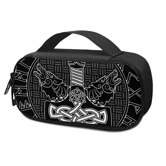 Mjolnir And Scandinavian Runes Print Insulin Cooler Travel Case