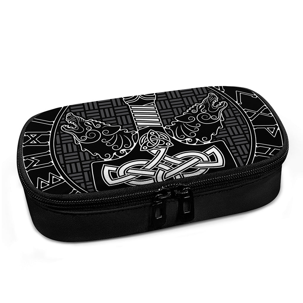 Mjolnir And Scandinavian Runes Print Insulin Cooler Travel Case